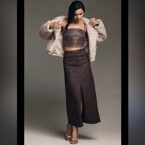 pilcro Madi Front Slit Denim Skirt